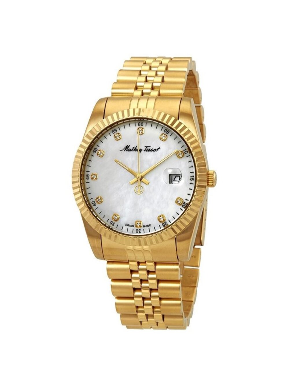 NWT Mathey-Tissot Mathey II Quartz Crystal Mother of Pearl Dial Men's Watch
